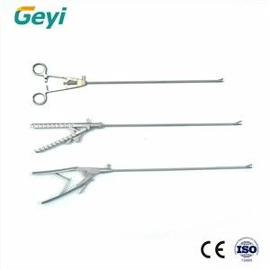 5mm Pemegang jarum laparoskopi Forceps / kiri-melengkung / 801.022 Siri